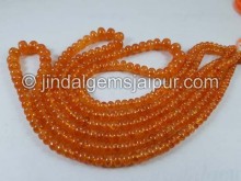 Mandarin Garnet Far Smooth Roundelle Beads 4.5 To 8 MM